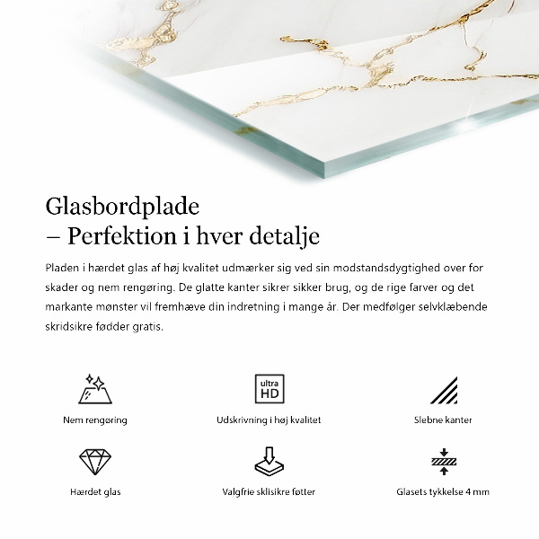 Obdélníková stolová deska Mramorové žíly v designu