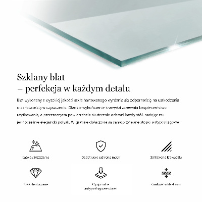 Deska na stůl Průhledná obdélníková