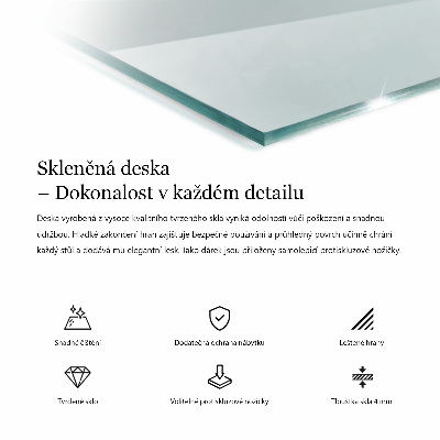 Deska na stůl Průhledná obdélníková