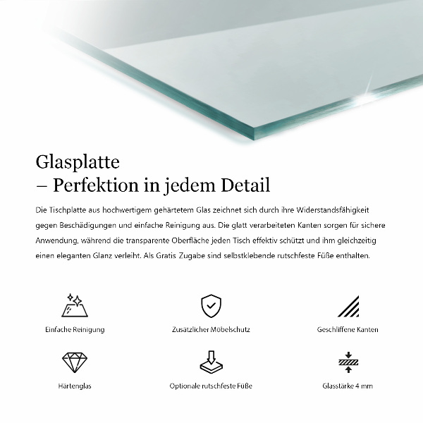 Deska na stůl Průhledná obdélníková