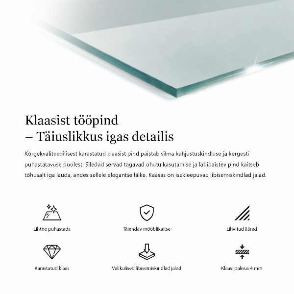 Deska na stůl Průhledná obdélníková