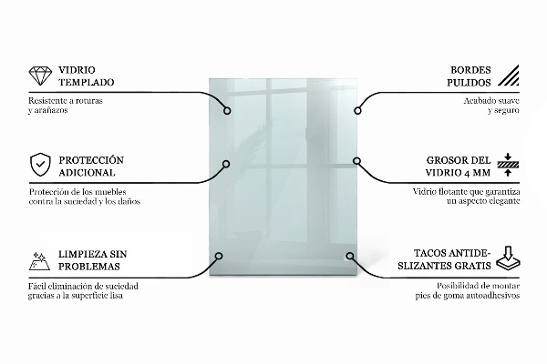 Deska na stůl Průhledná obdélníková