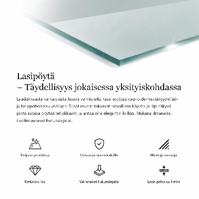 Průhledná obdélníková deska na stůl