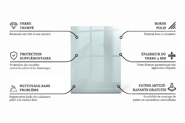 Deska na stůl Průhledná obdélníková