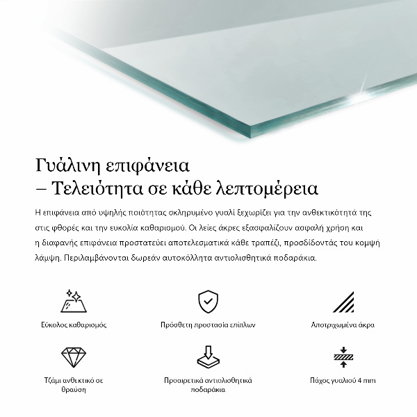 Deska na stůl Průhledná obdélníková