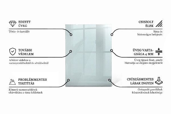 Deska na stůl Průhledná obdélníková