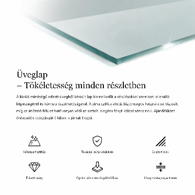 Průhledná obdélníková deska na stůl