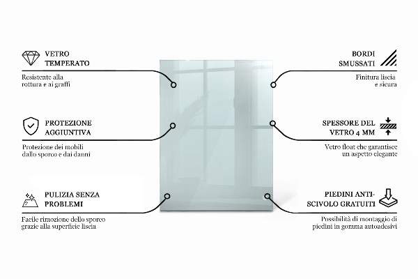 Deska na stůl Průhledná obdélníková