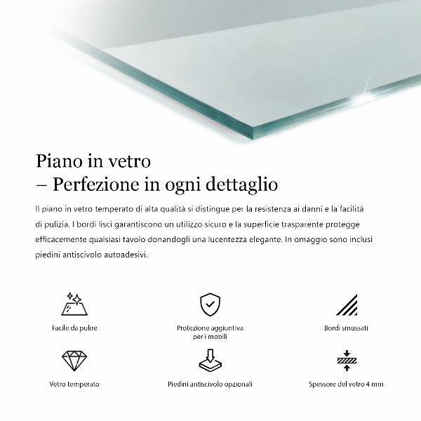 Deska na stůl Průhledná obdélníková