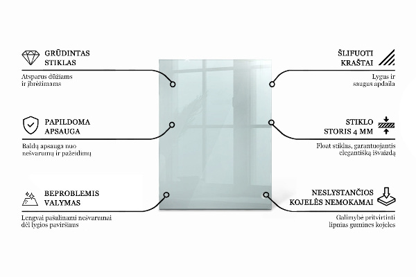 Deska na stůl Průhledná obdélníková