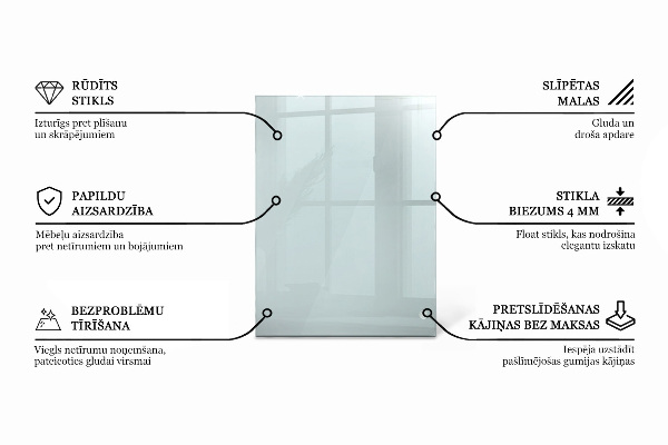 Deska na stůl Průhledná obdélníková