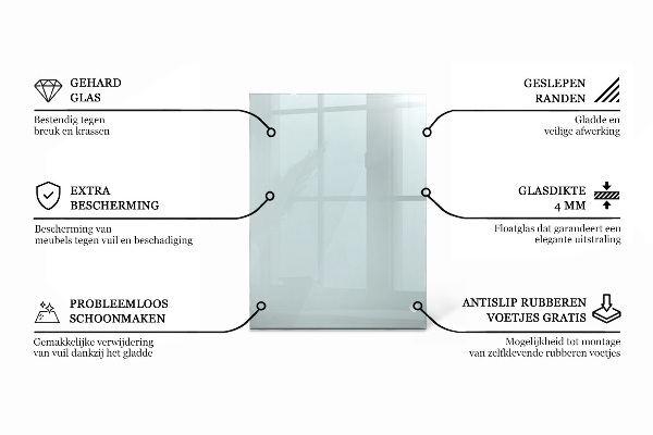 Deska na stůl Průhledná obdélníková