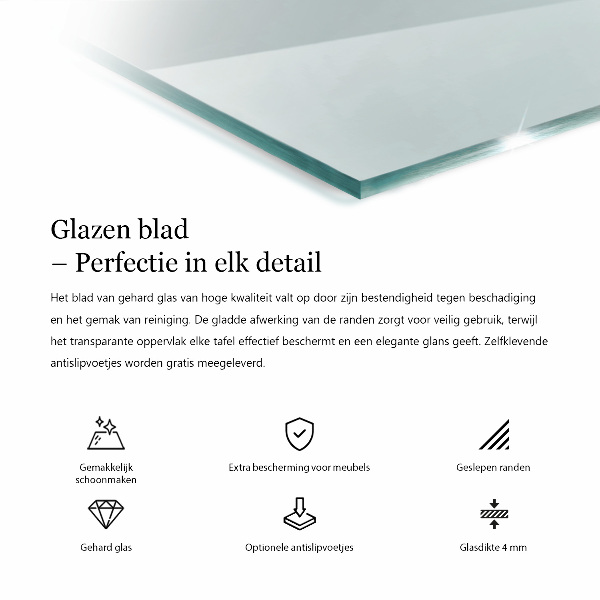 Deska na stůl Průhledná obdélníková