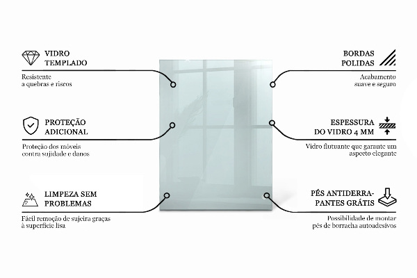 Deska na stůl Průhledná obdélníková