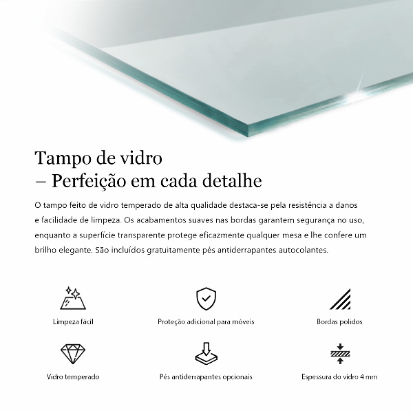 Deska na stůl Průhledná obdélníková