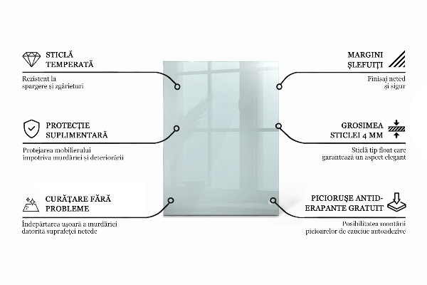 Deska na stůl Průhledná obdélníková