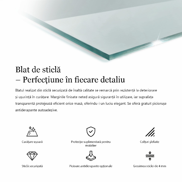 Deska na stůl Průhledná obdélníková