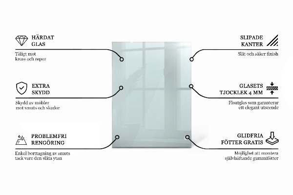 Deska na stůl Průhledná obdélníková