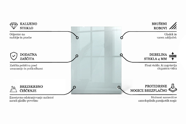 Deska na stůl Průhledná obdélníková