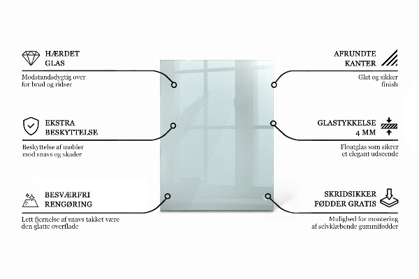 Deska na stůl Průhledná obdélníková