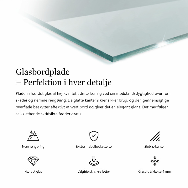 Deska na stůl Průhledná obdélníková