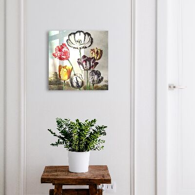 Ozdobná skříňka na klíče Retro tulipány