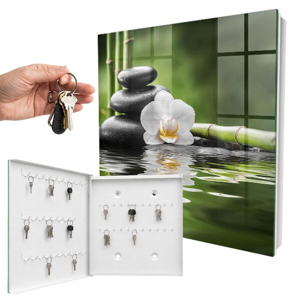 Nástěnná skříňka na klíče Zenová orchidej