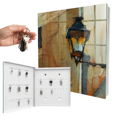 Nástěnná skříňka na klíče Retro lampa