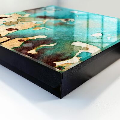 Ozdobná skříňka na klíče Tyrkysová abstrakce