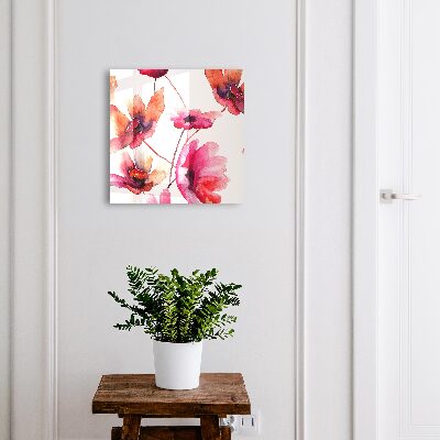 Nástěnná skříňka na klíče akvarelové květiny