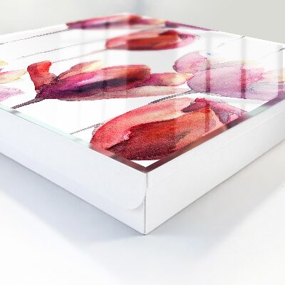 Ozdobná skříňka na klíče Akvarelové tulipány
