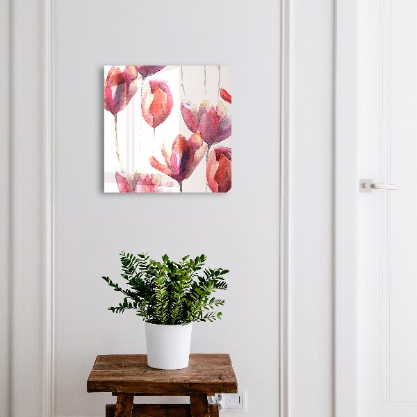 Ozdobná skříňka na klíče Akvarelové tulipány