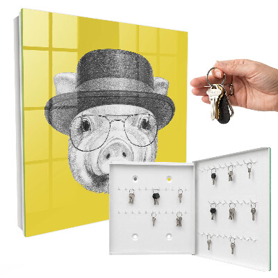 Nástěnná skříňka na klíče Šťastné malé prasátko