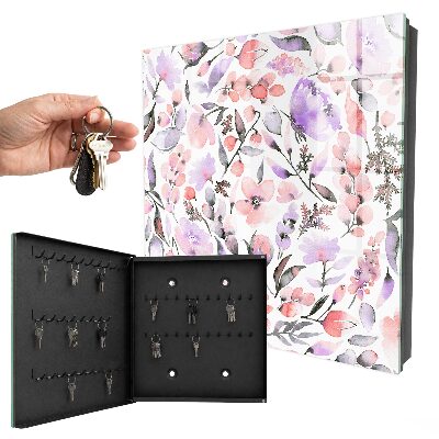 Ozdobná skříňka na klíče Pastelové květiny