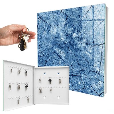 Ozdobná skříňka na klíče Modrá textura