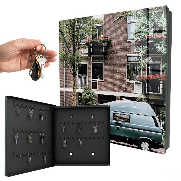 Ozdobná skříňka na klíče Městská krajina