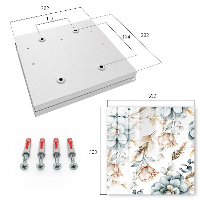 Ozdobná skříňka na klíče akvarelové květiny