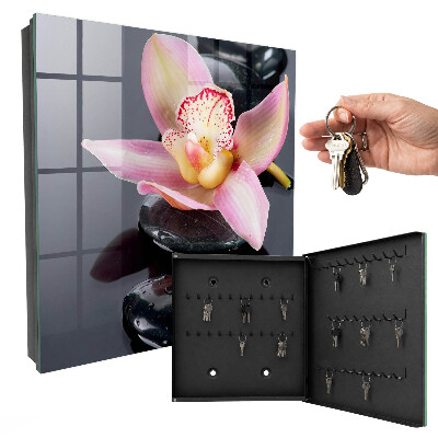Nástěnná skříňka na klíče Orchidejové kameny