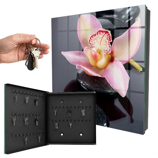 Nástěnná skříňka na klíče Orchidejové kameny
