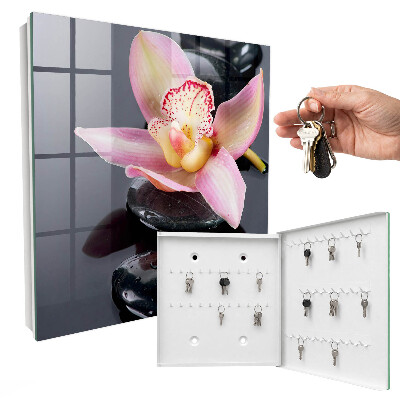 Nástěnná skříňka na klíče Orchidejové kameny