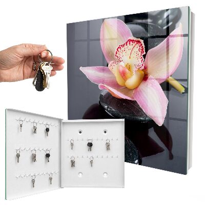 Nástěnná skříňka na klíče Orchidejové kameny
