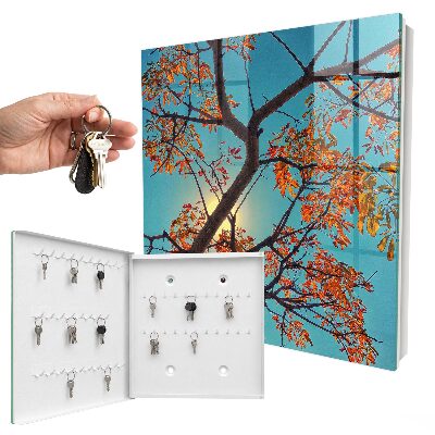 Nástěnná skříňka na klíče Podzimní strom