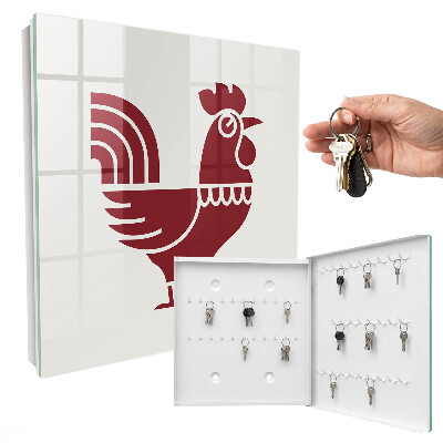Ozdobná skříňka na klíče Kohout v lidovém stylu