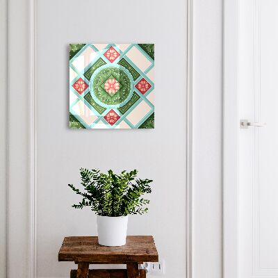 Nástěnná skříňka na klíče Květinová geometrie