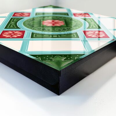 Nástěnná skříňka na klíče Květinová geometrie