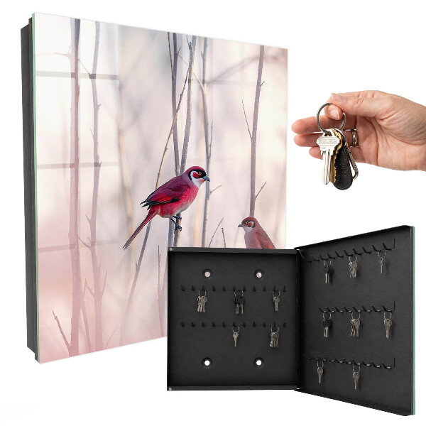 Nástěnná skříňka na klíče Dva ptáci