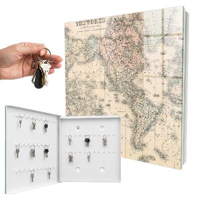 Ozdobná skříňka na klíče Mapa světa