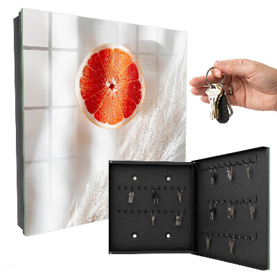 Ozdobná skříňka na klíče Červený grapefruit a boho tráva