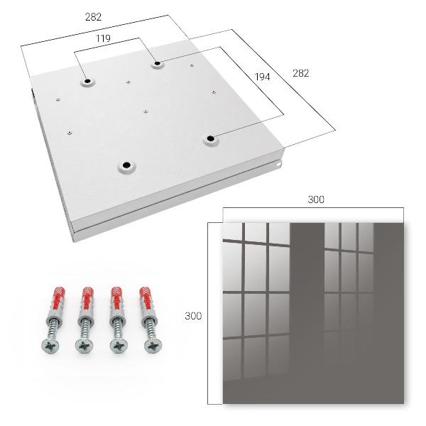 Ozdobná skříňka na klíče Tmavě šedá