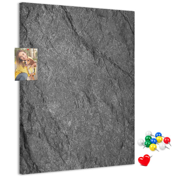 Nástěnka na zeď Šedočerná textura přírodního kamene